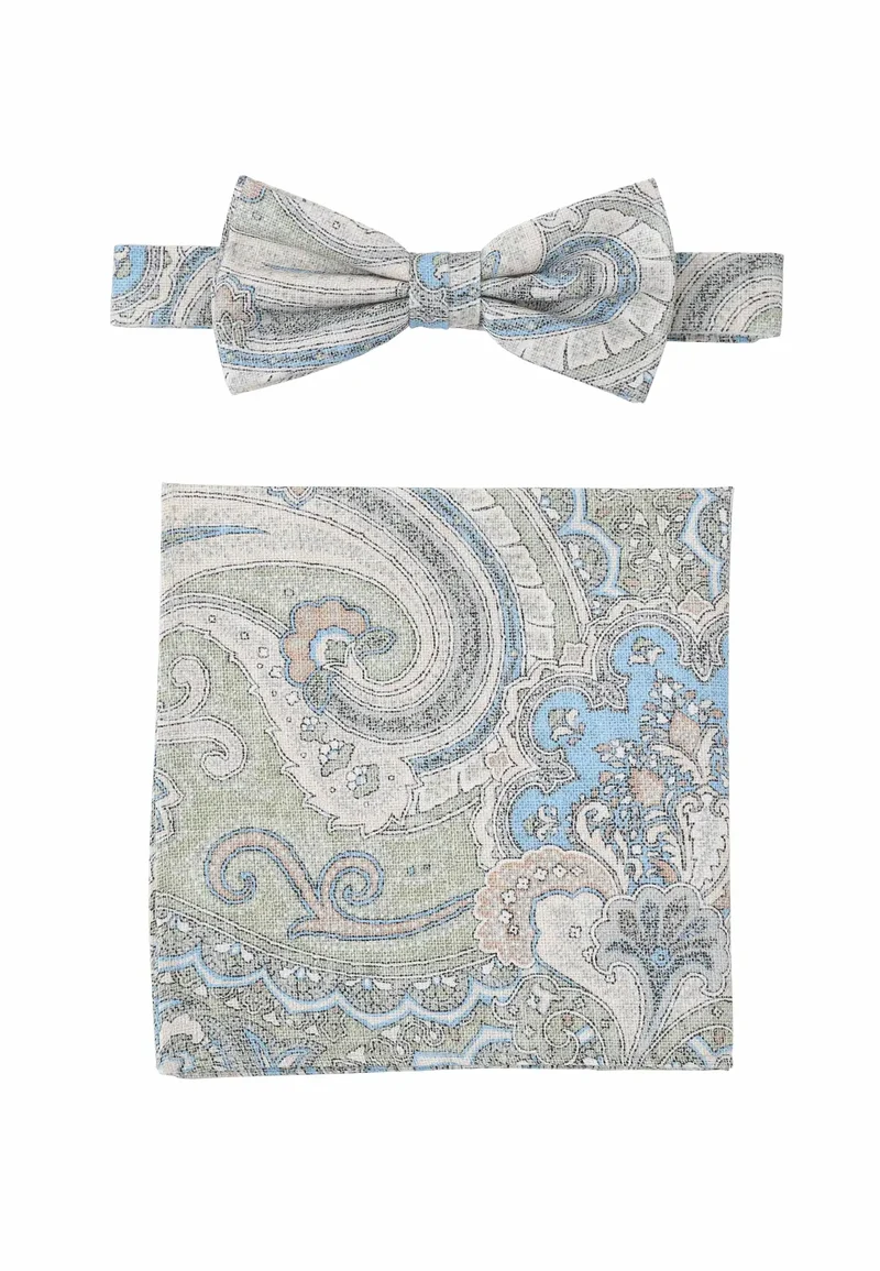 Fliege Einstecktuch Set Herren aus Baumwolle - Paisley