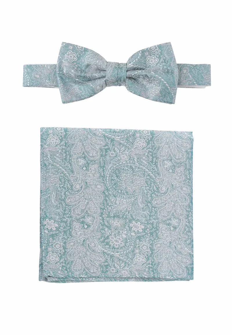 Fliege Einstecktuch Set Herren aus Seide - Paisley