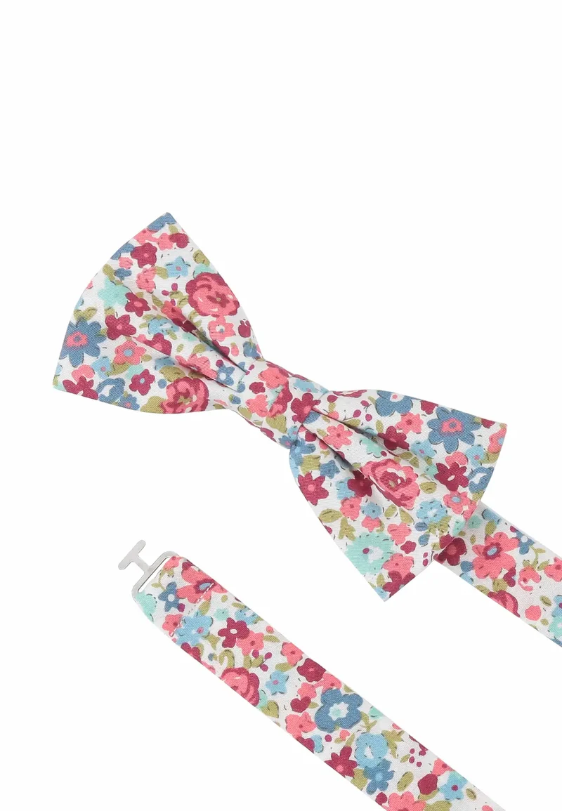 Fliege Einstecktuch Set Herren aus Baumwolle - Blumenmuster