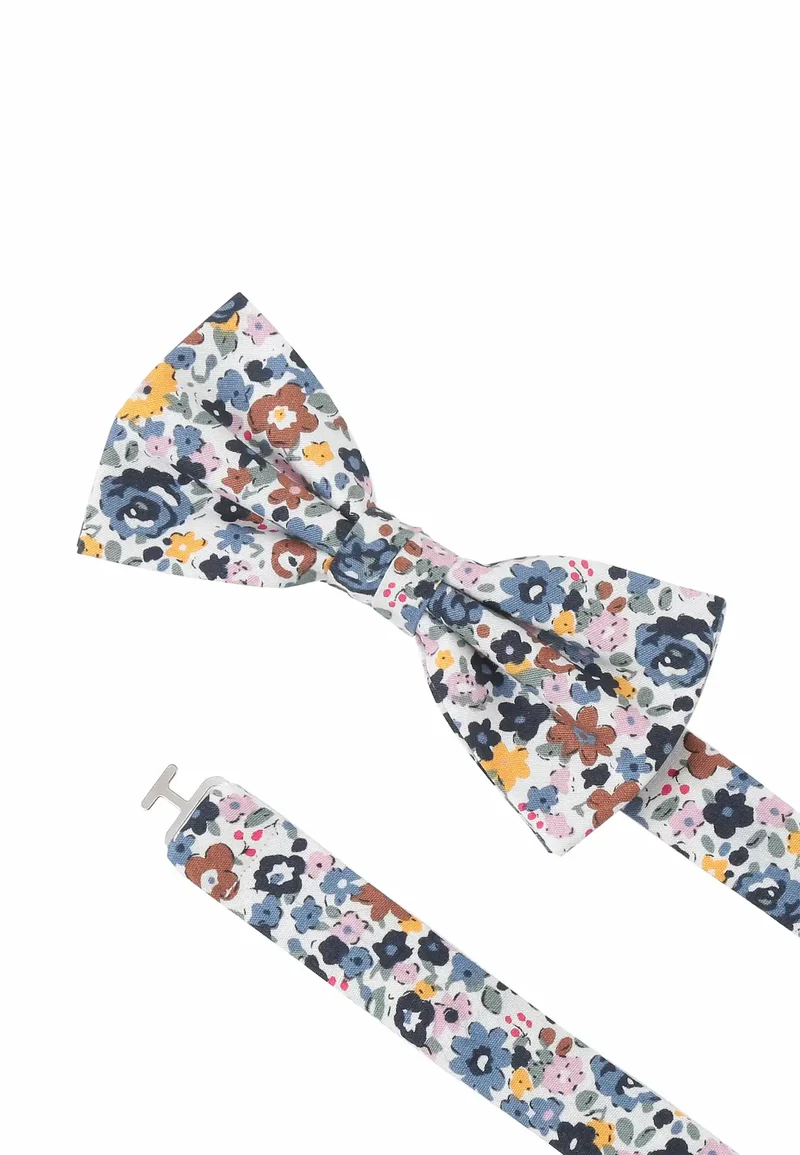 Fliege Einstecktuch Set Herren aus Baumwolle - Blumenmuster
