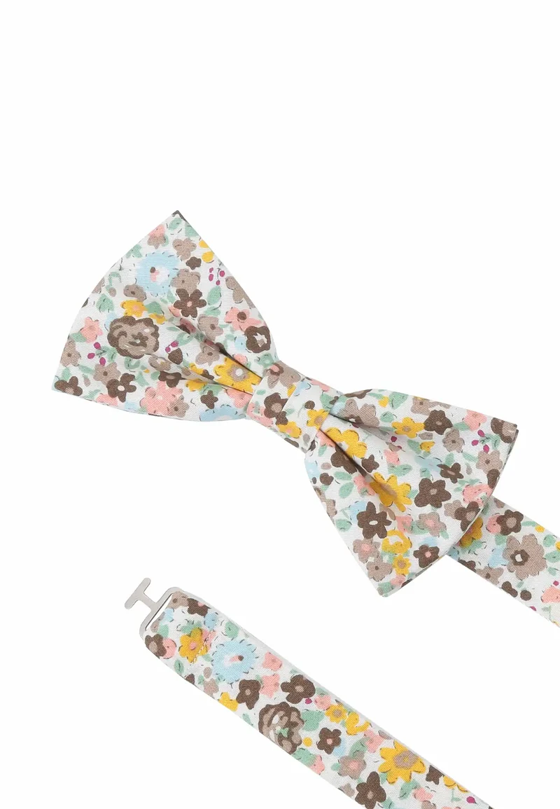 Fliege Einstecktuch Set Herren aus Baumwolle - Blumenmuster