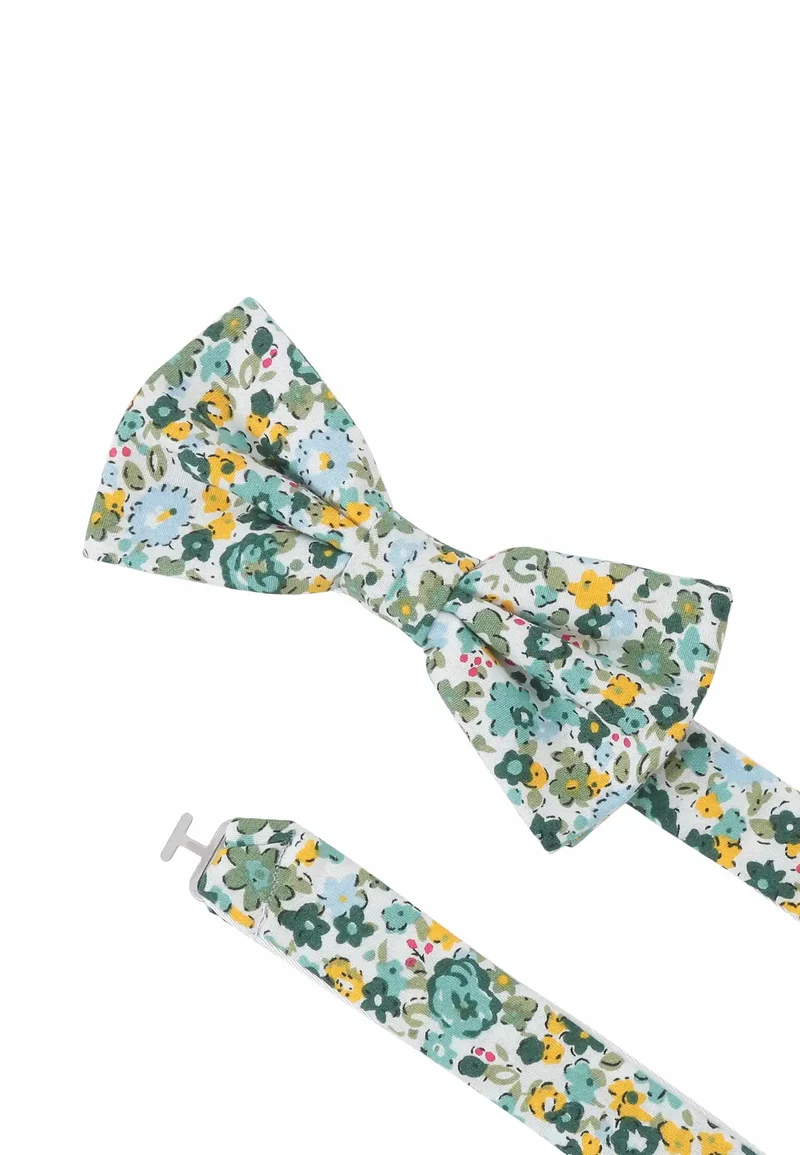 Fliege Einstecktuch Set Herren aus Baumwolle - Blumenmuster