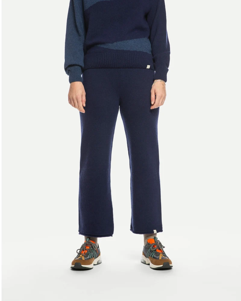 Dunkelblaue Hose Knitted aus Bio-Wolle von Matona