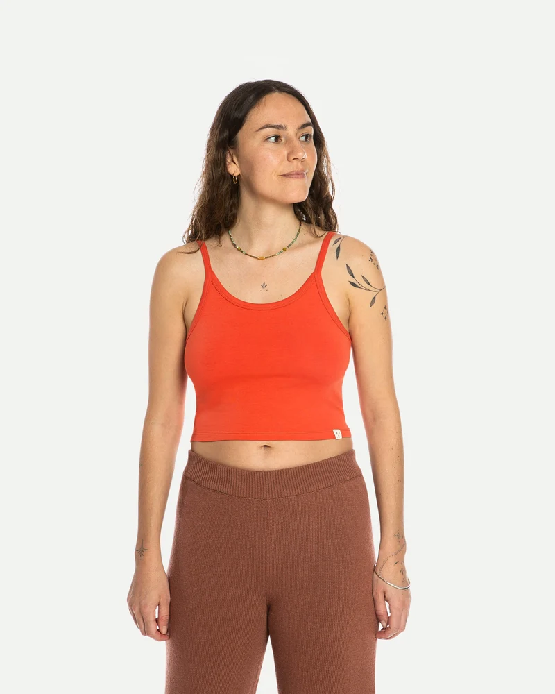 Oranges Crop-Top Basic aus Bio-Baumwolle von Matona