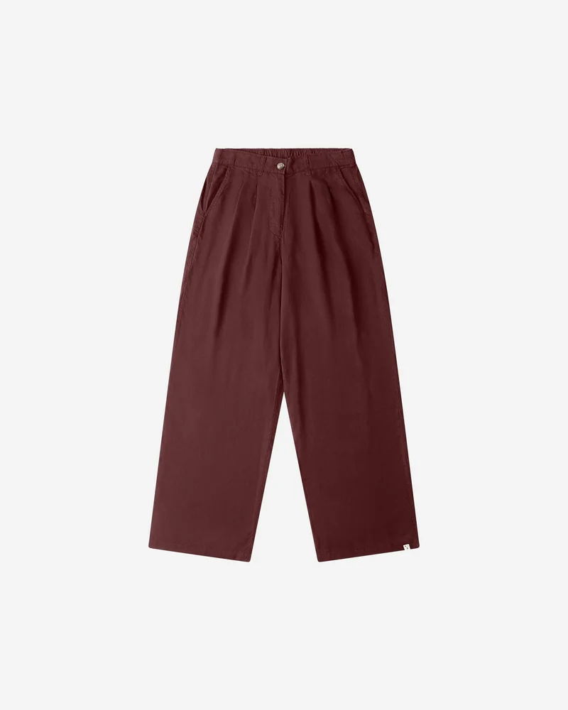 Braunrote Hose Pleated aus 100% Tencel von Matona