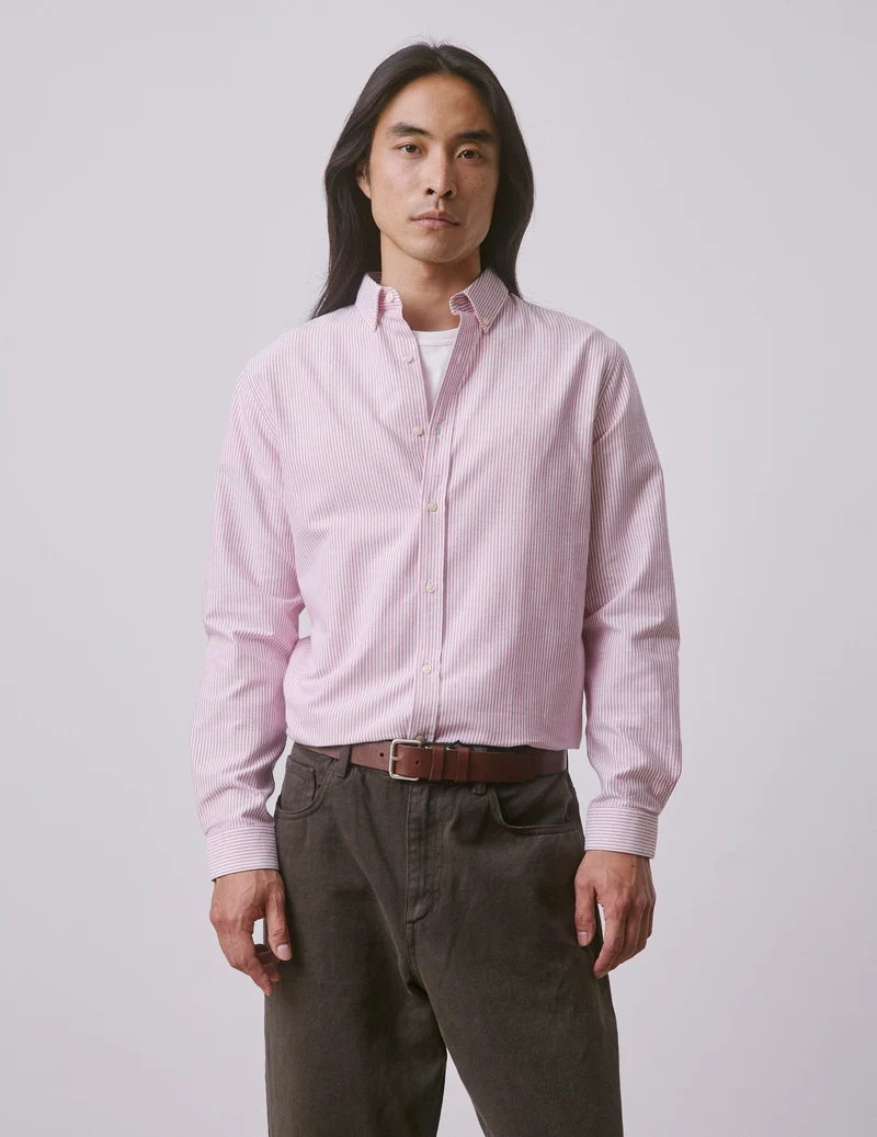 Chemise Gaspard rayée rouge