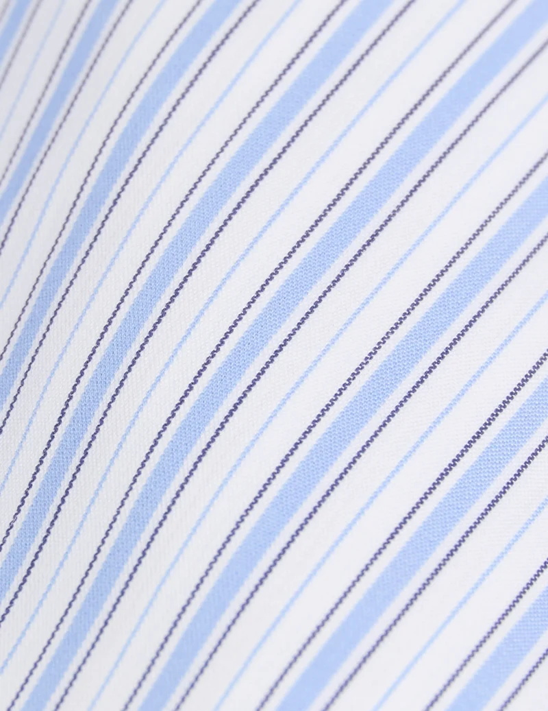 Chemise semi-ajustée rayée bleue