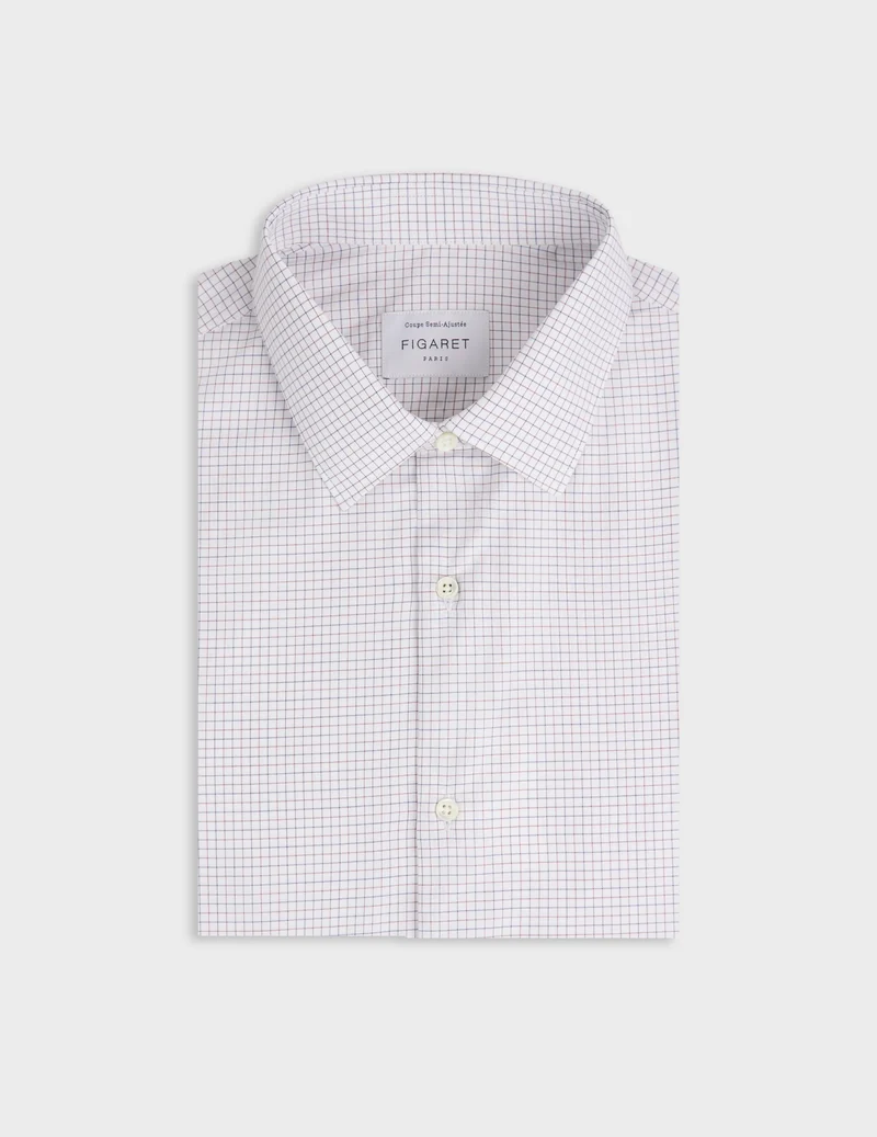 Chemise semi-ajustée à carreaux marron