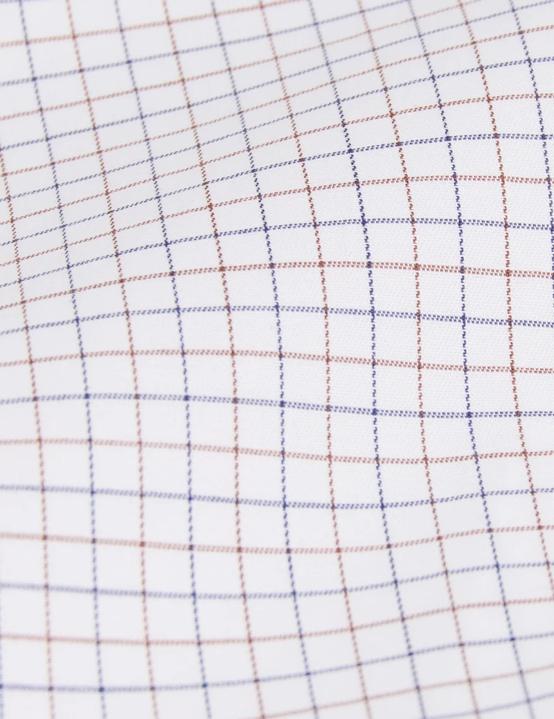 Chemise semi-ajustée à carreaux marron