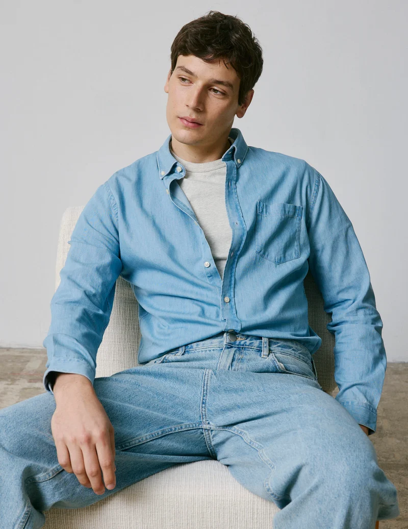 Chemise gabriel en denim bleu