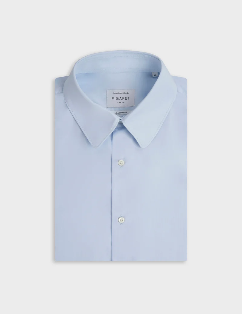 Chemise semi-ajustée bleue