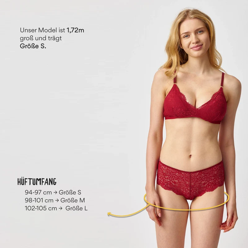 Hipster Panties aus Spitze | Dunkelrot