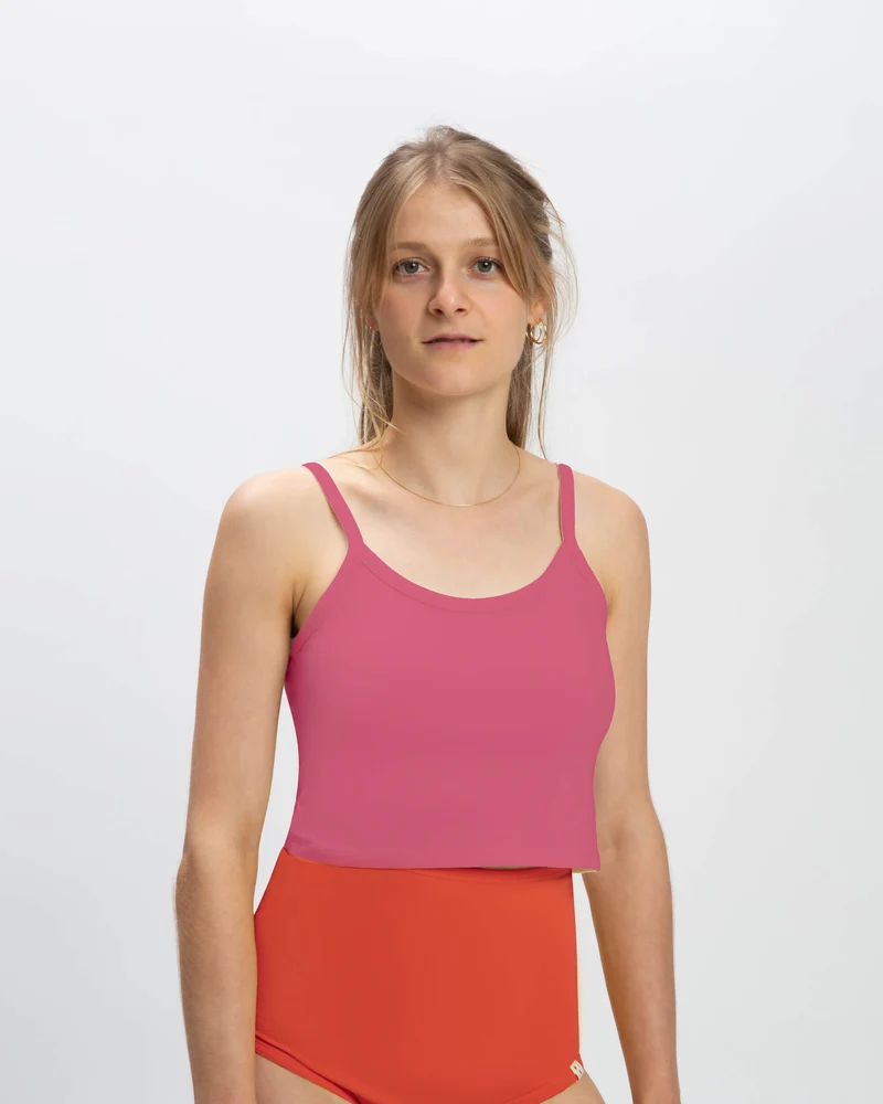 Rosa Crop-Top Basic aus Bio-Baumwolle von Matona
