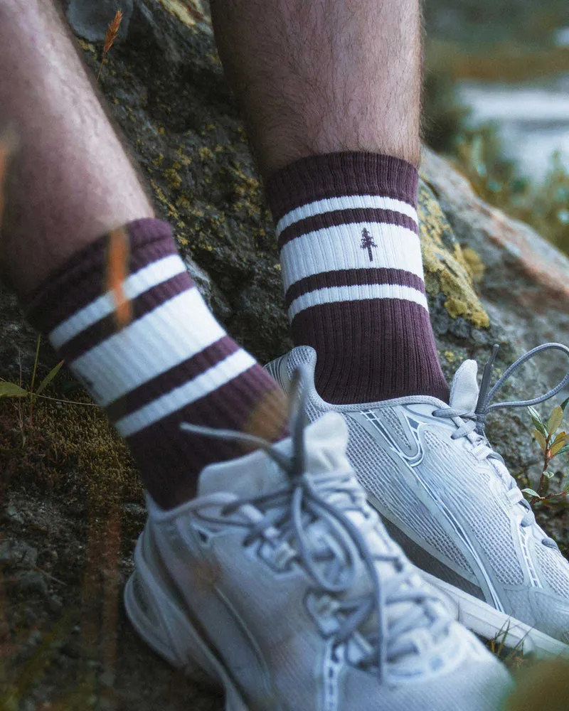 Weisse Braune Socken TreeSocks Ribbed Striped aus Bio-Baumwolle von Nikin