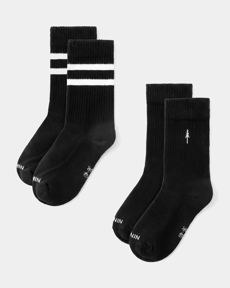 Schwarze Socken TreeSocks Ribbed Classic aus Bio-Baumwolle von Nikin