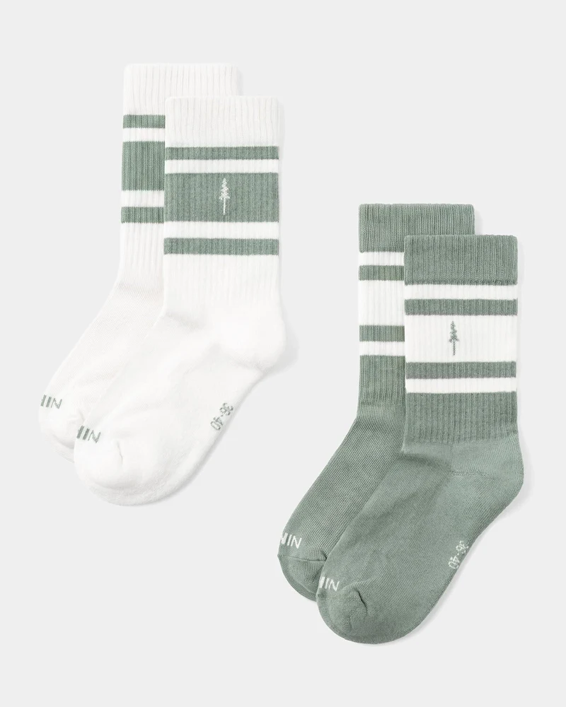 Grüne & Weisse Socken TreeSocks Ribbed aus Bio-Baumwolle von Nikin