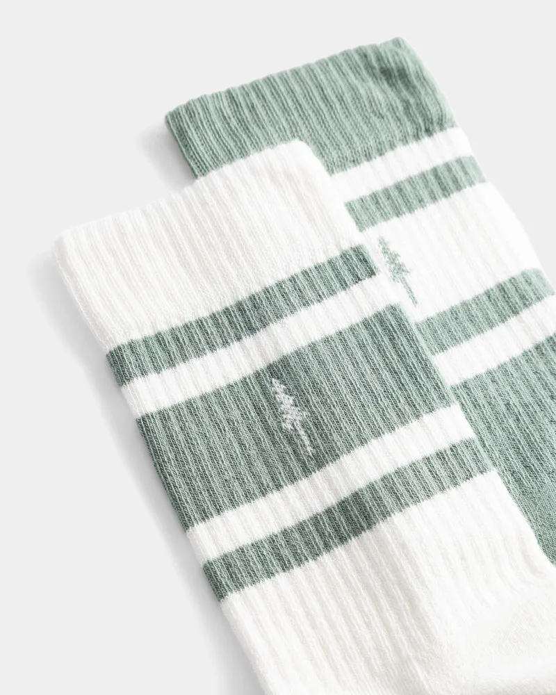 Grüne & Weisse Socken TreeSocks Ribbed aus Bio-Baumwolle von Nikin