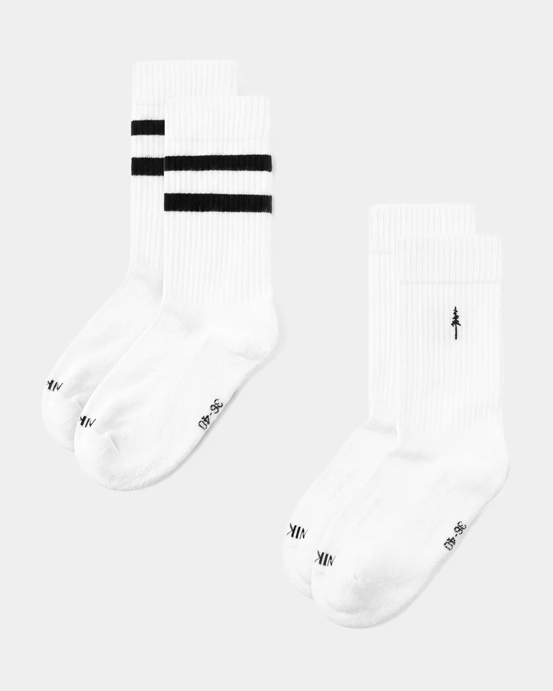 Weisse Socken TreeSocks Ribbed Classic aus Bio-Baumwollle von Nikin