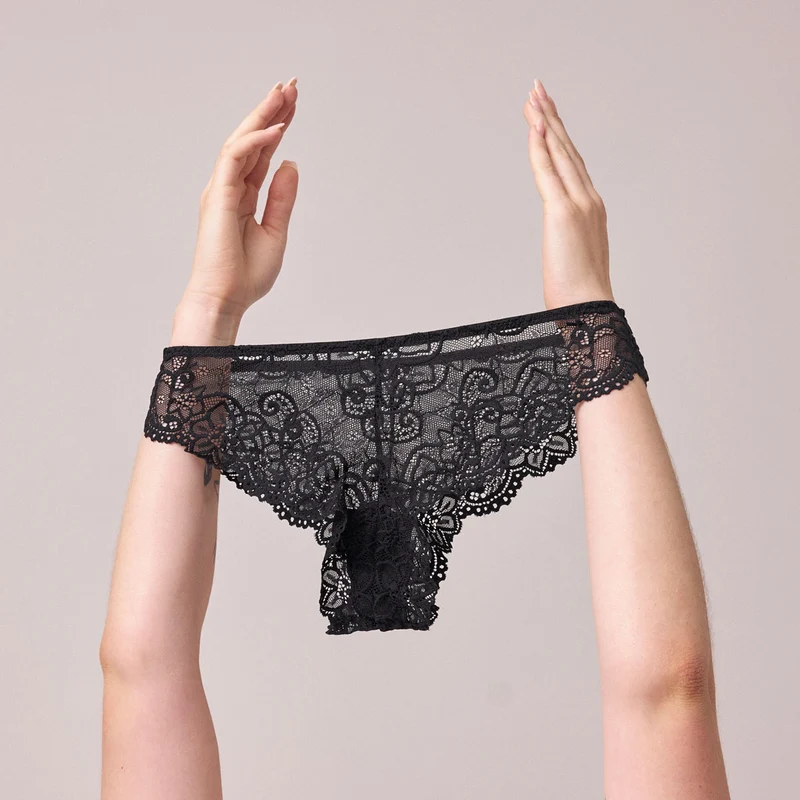Brazilian Slips aus Spitze | Dunkelrot
