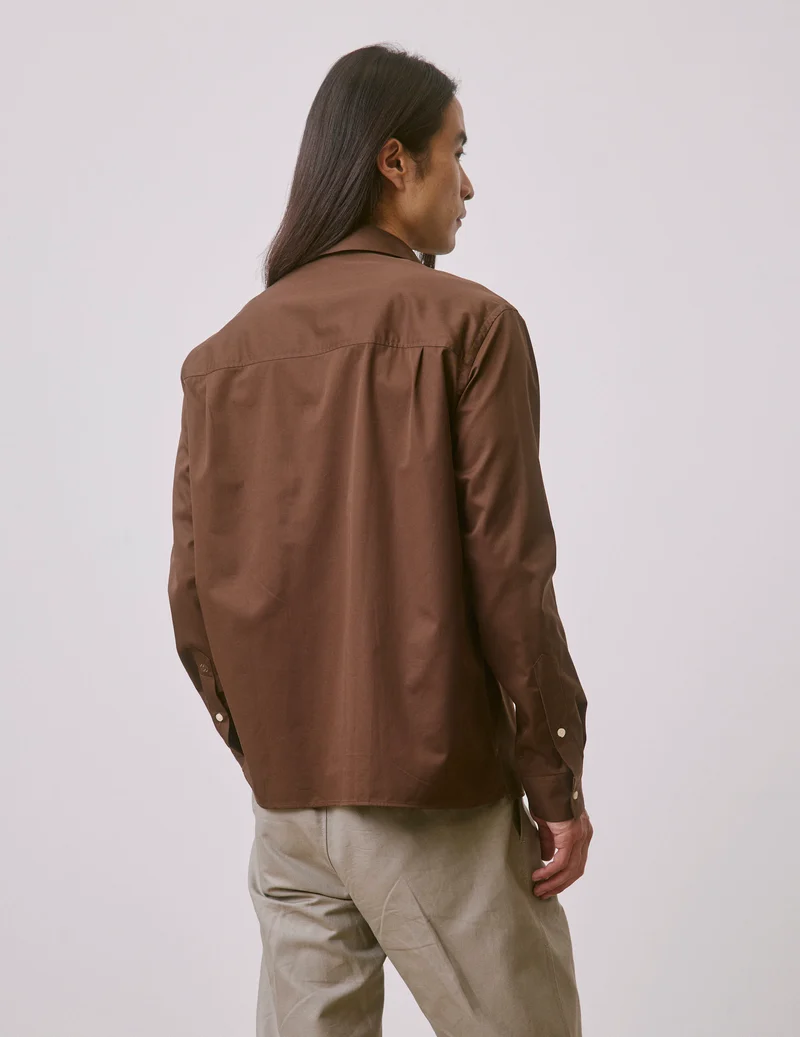 Chemise popover Normann marron
