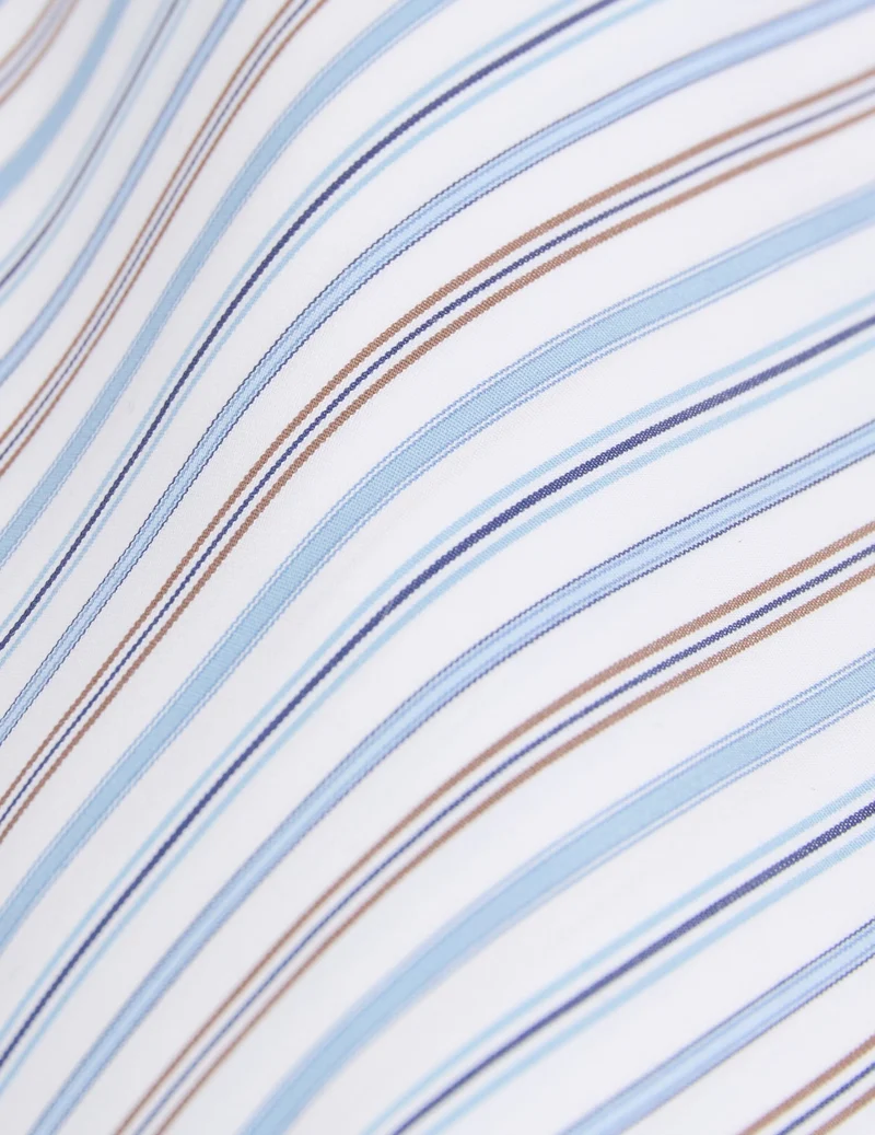 Chemise ajustée rayée bleue