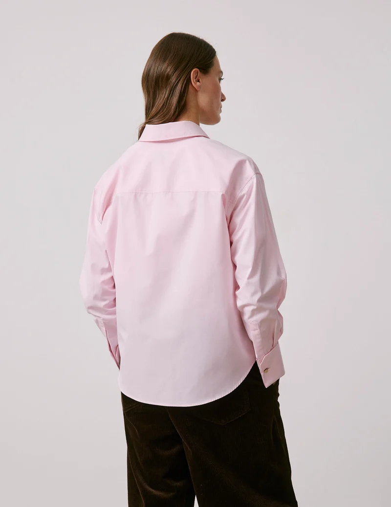 Chemise Irisa gorge cachée rose clair