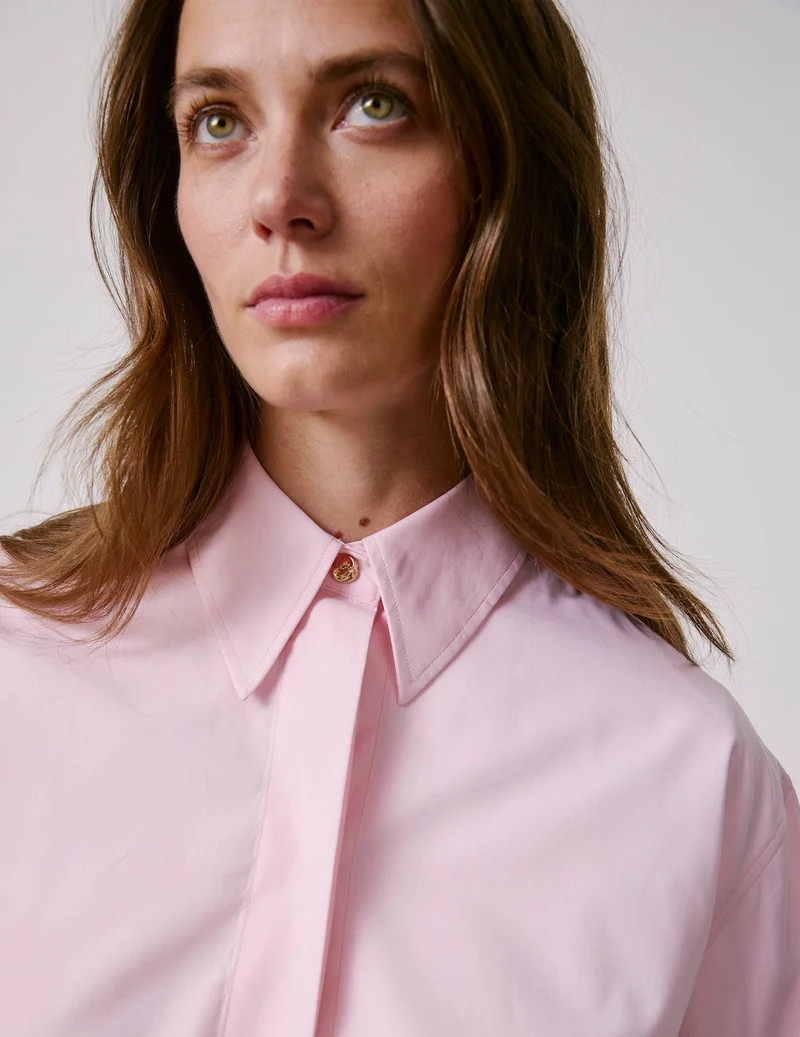 Chemise Irisa gorge cachée rose clair