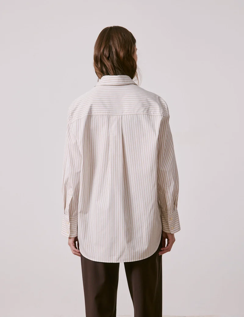 Chemise Mathilde rayée beige