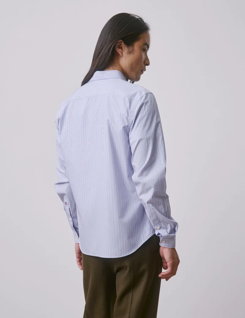 Chemise mixte "Je t'aime" bleue rayée