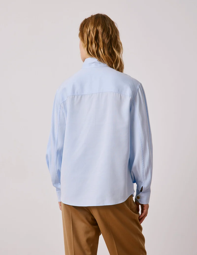Chemise Innaée en lyocell bleu clair