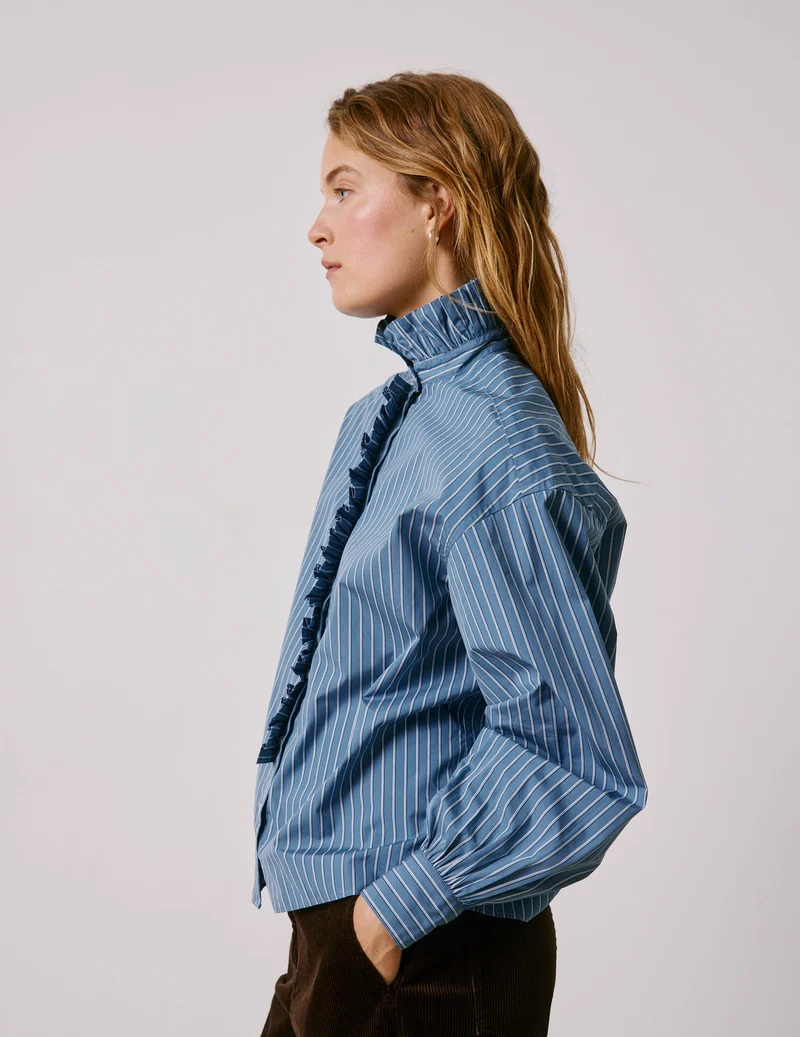 Chemise Greta rayée bleue