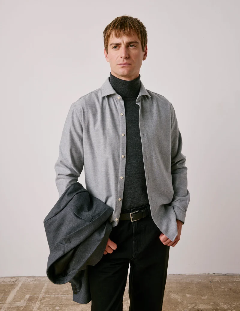 Chemise Aristote en flanelle gris