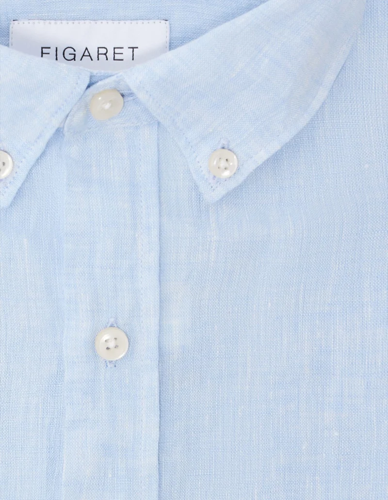 Chemise Gaspard en lin bleu clair