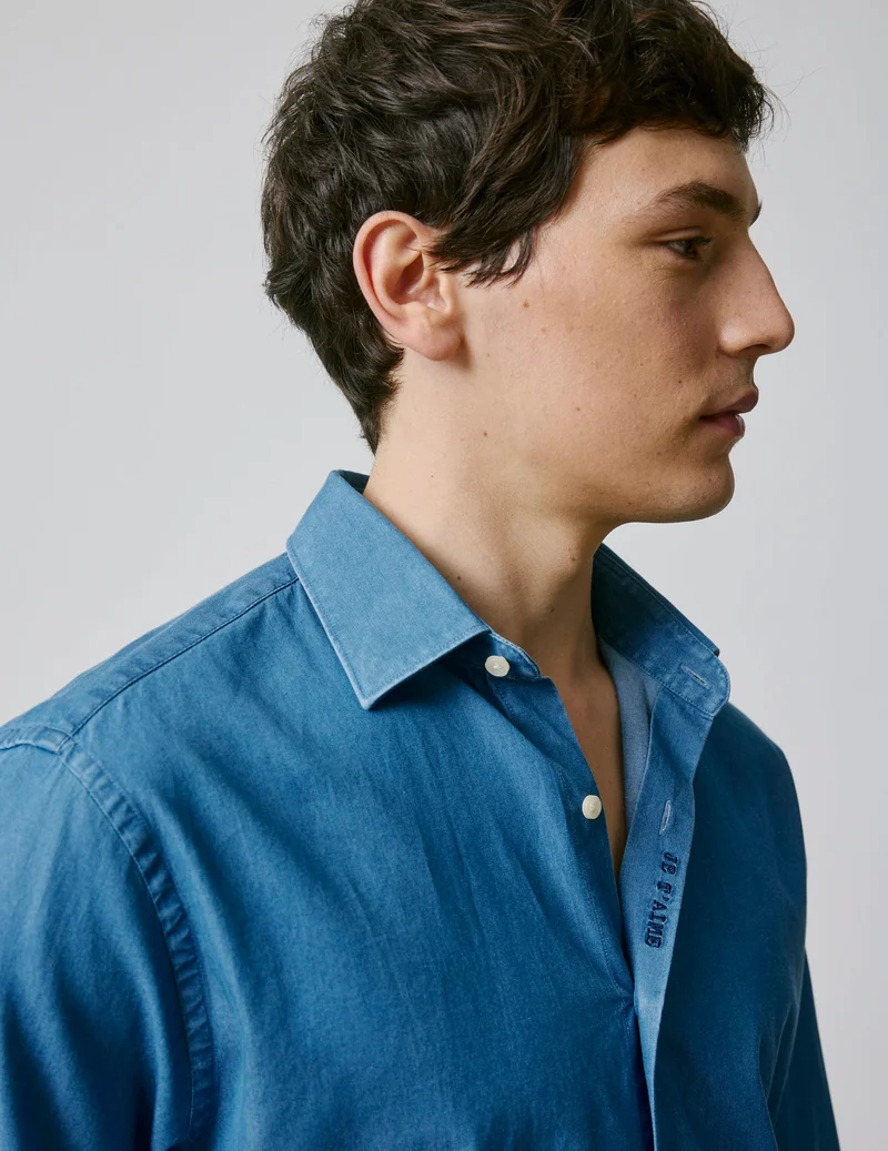 Chemise mixte "Je t'aime" en denim