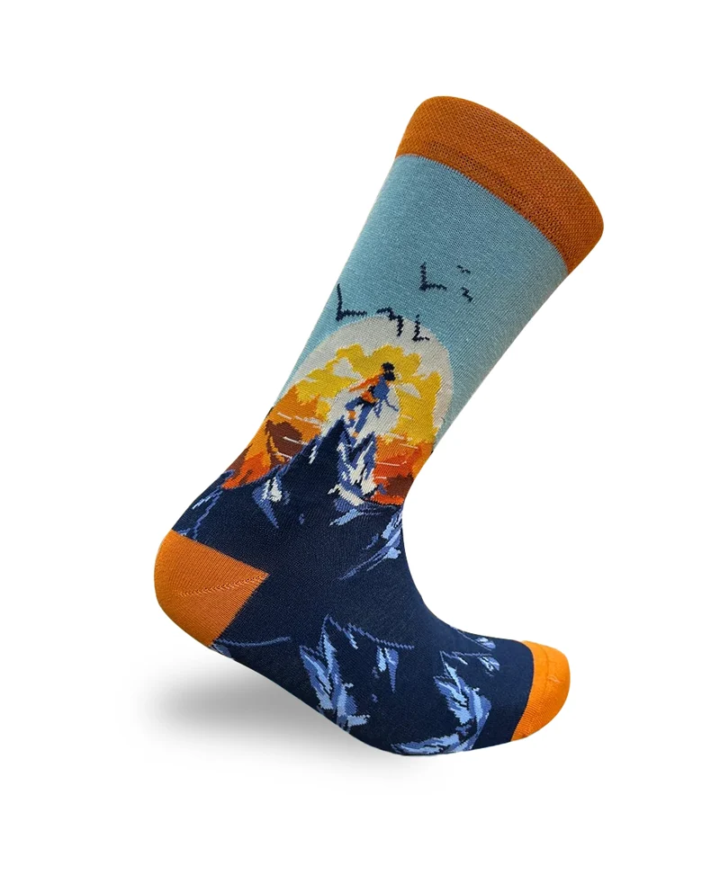 Hiking Girl Sunset Socks Nature Adventure Edition