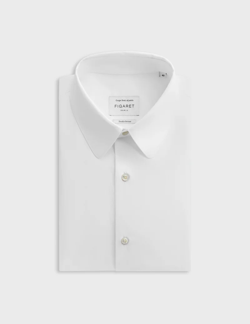 Chemise semi-ajustée blanche