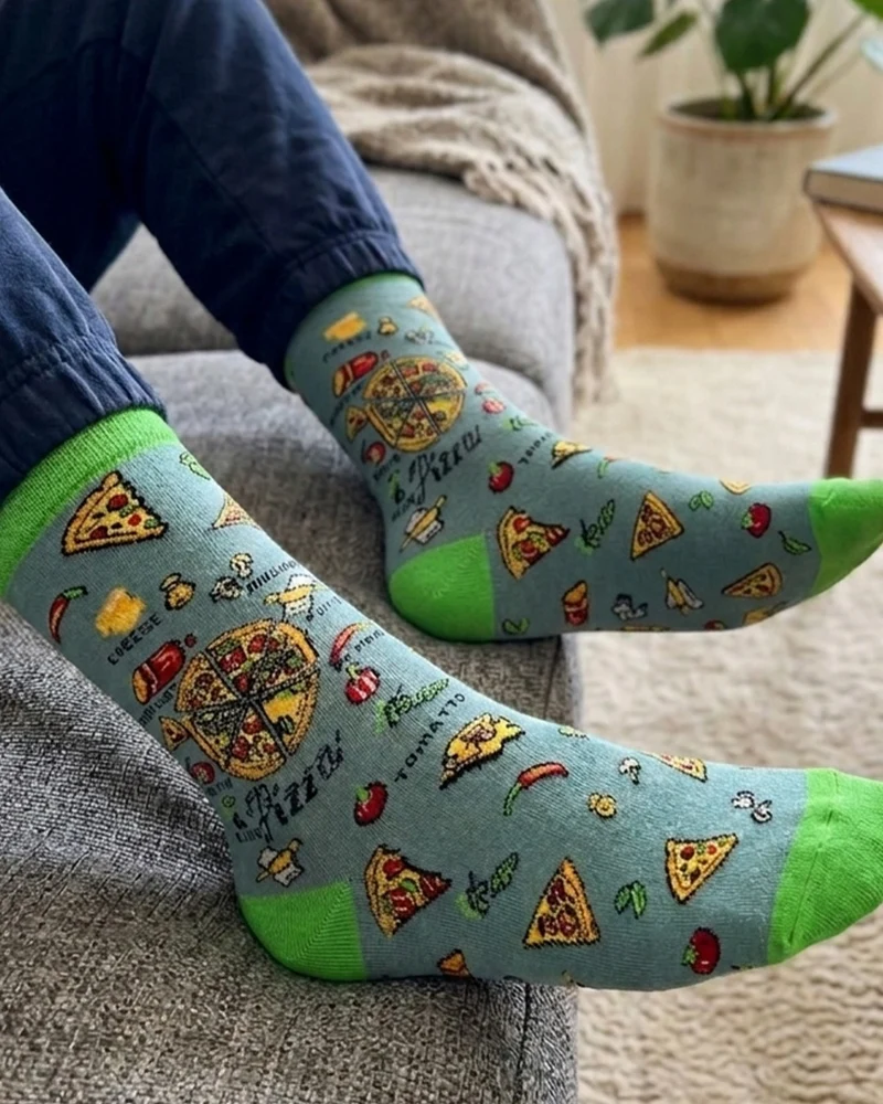Pizza Green Socks Veggie Pizza Series