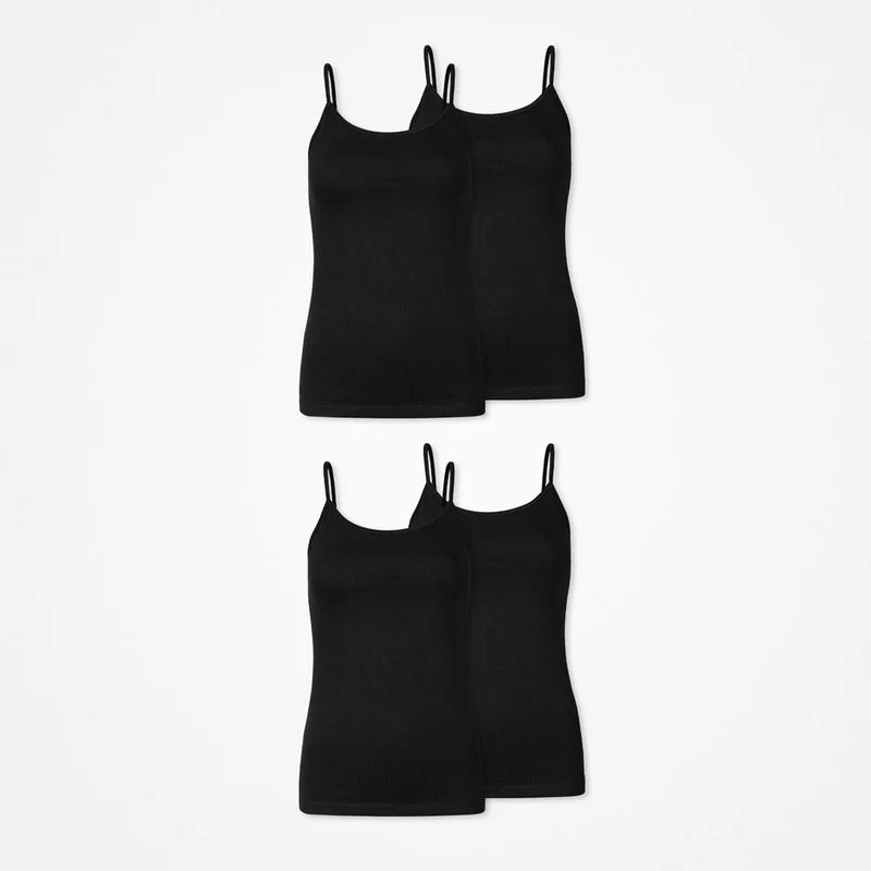 Damen Spaghetti Tops | Schwarz