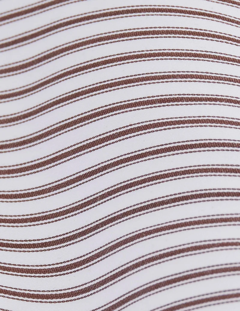 Chemise semi-ajustée rayée marron