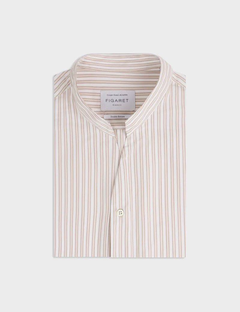 Chemise Carl rayée beige
