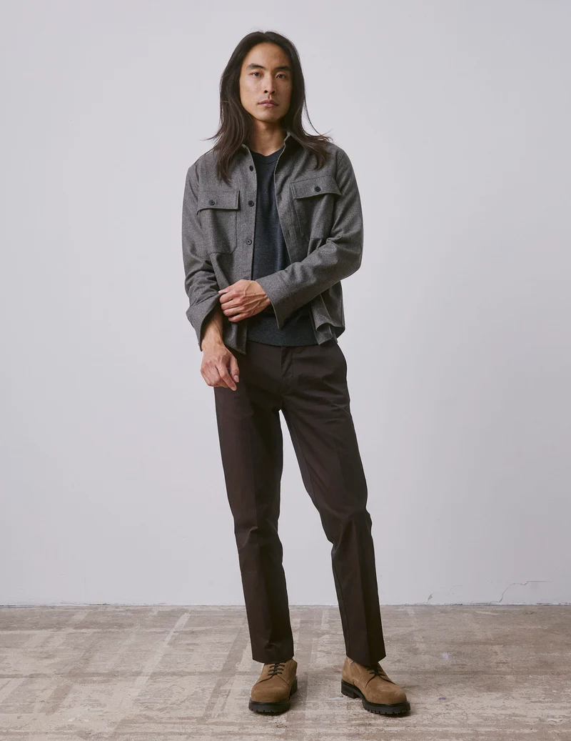 Chino Geofrey en twill de coton marron