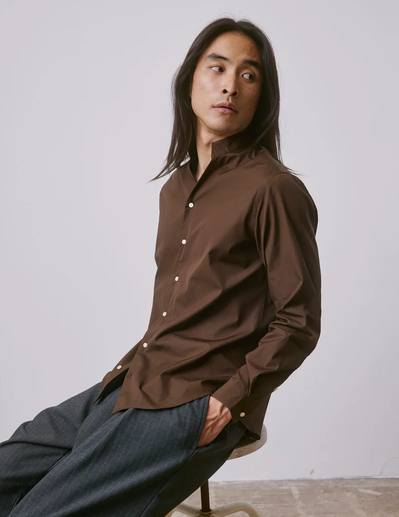 Chemise Carl marron