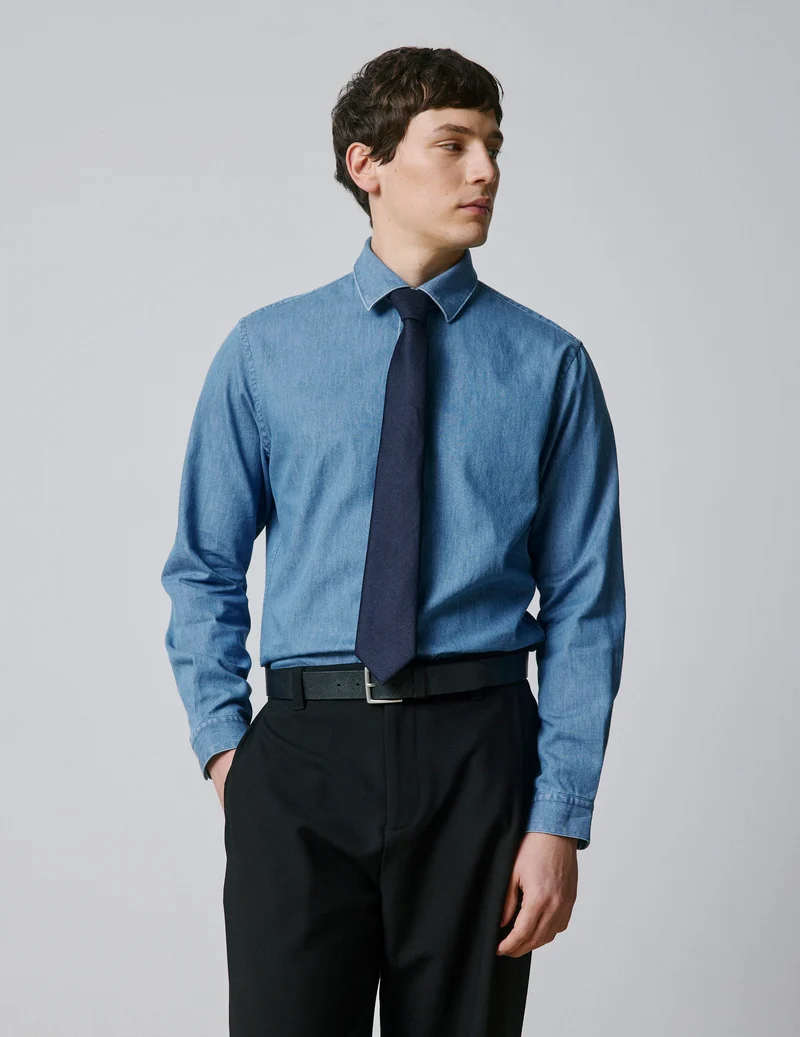 Chemise Auguste en denim bleu