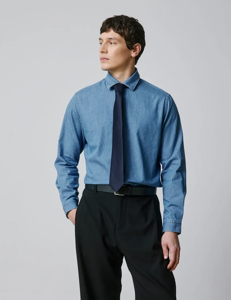 Chemise Auguste en denim bleu