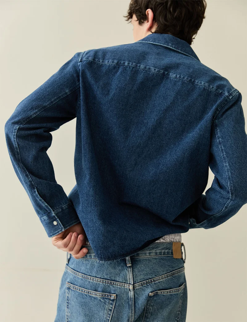 Chemise Auguste en denim bleu