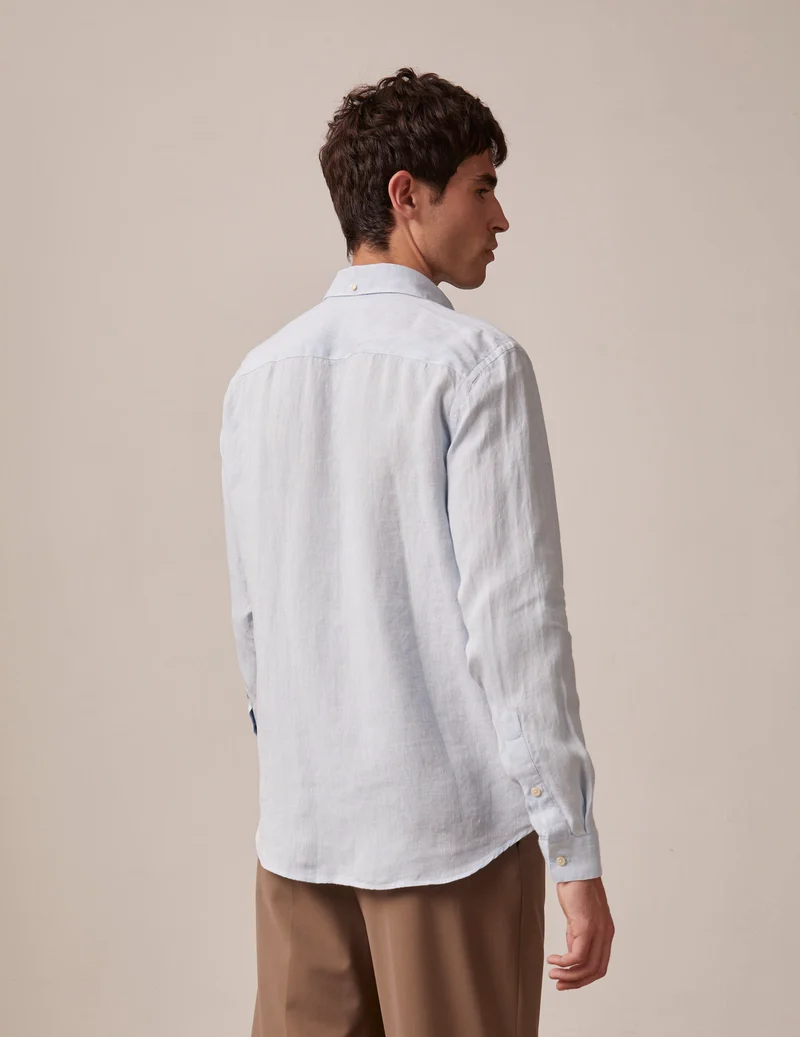 Chemise Aristote en lin bleu clair