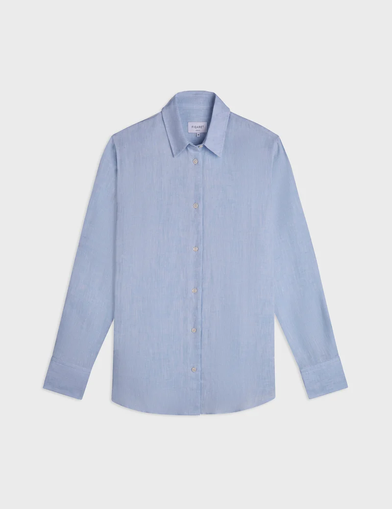 Chemise Marion en lin bleu