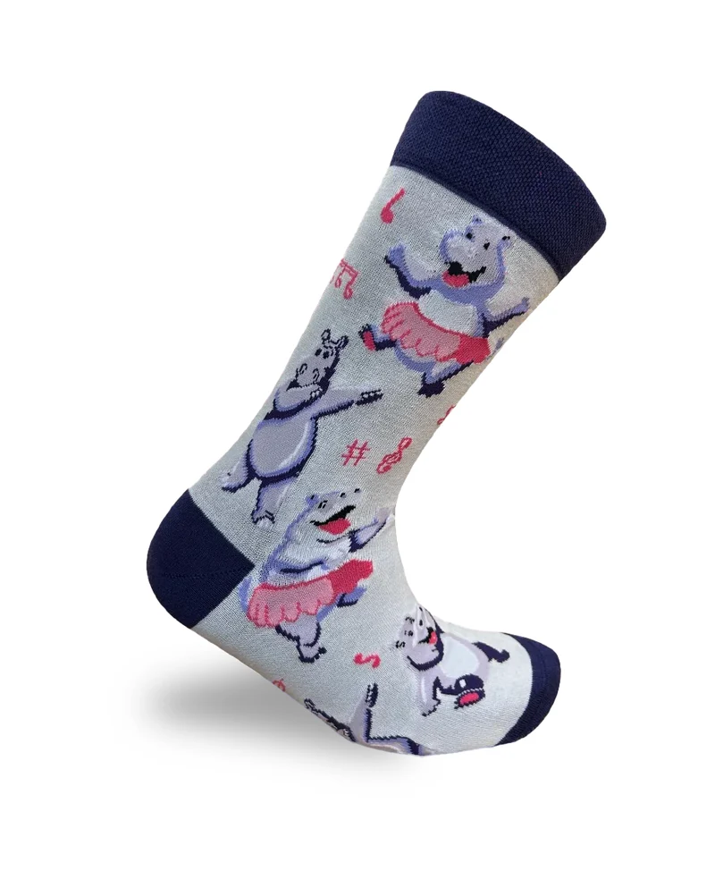 Dancing Hippos Socks Safari Fun Edition