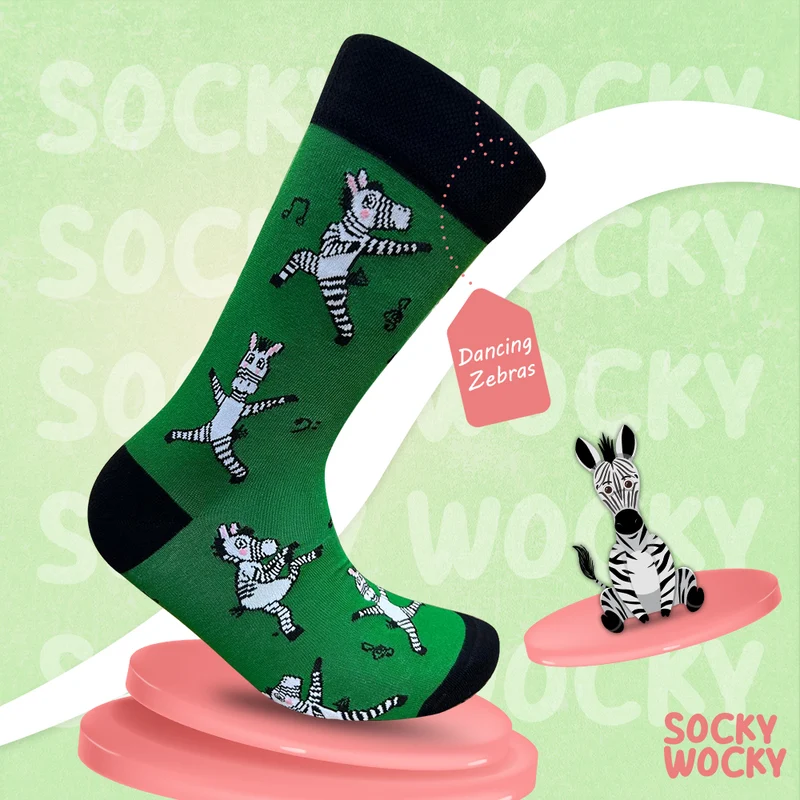 Dancing Zebras Socks Safari Animal Series