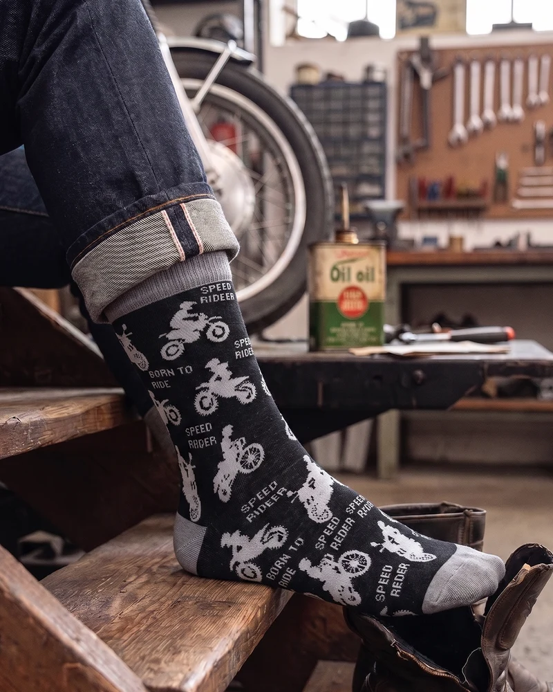 Motorcycle Black Socks Biker Lifestyle Series